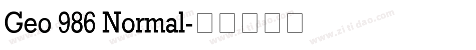 Geo 986 Normal字体转换